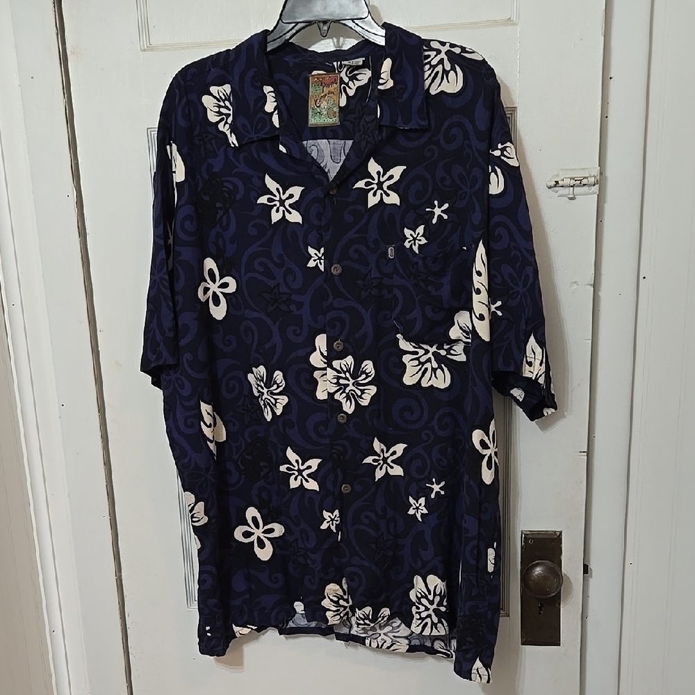 Pineapple Connection Vintage Floral Hawaian Button-Up Shirt GUC